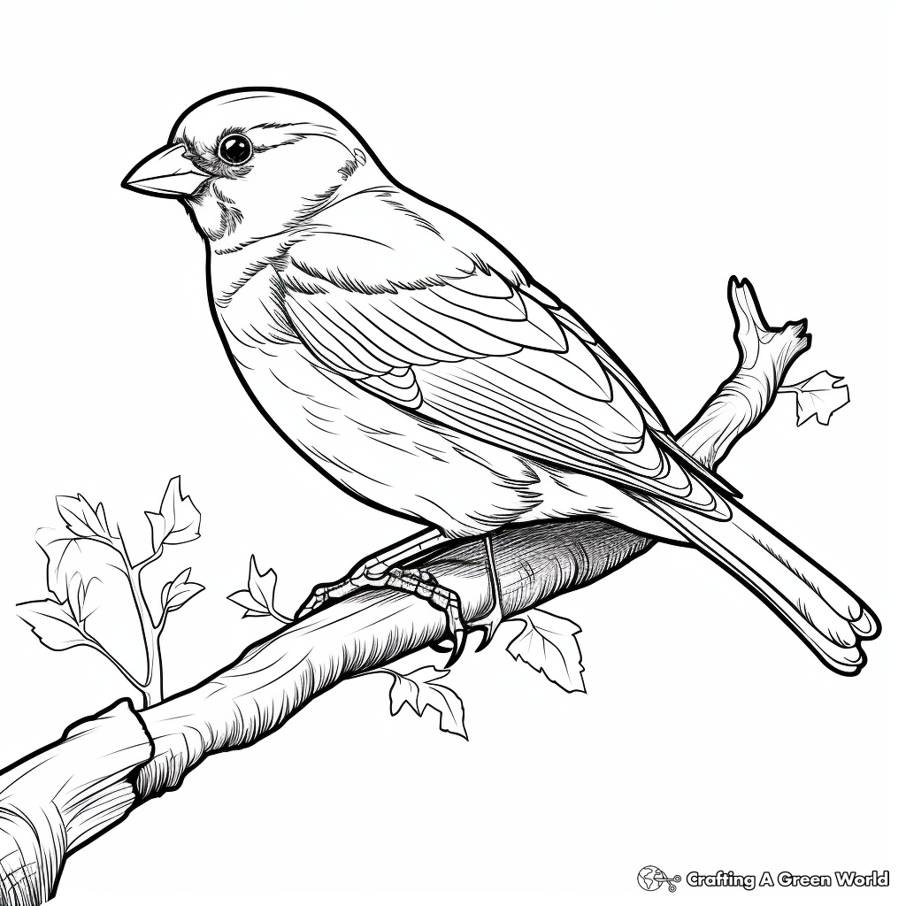 Beautiful House Sparrow Coloring Pages 1