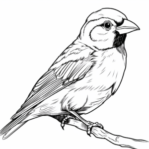 Beautiful House Sparrow Coloring Pages 2
