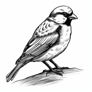Beautiful House Sparrow Coloring Pages 3