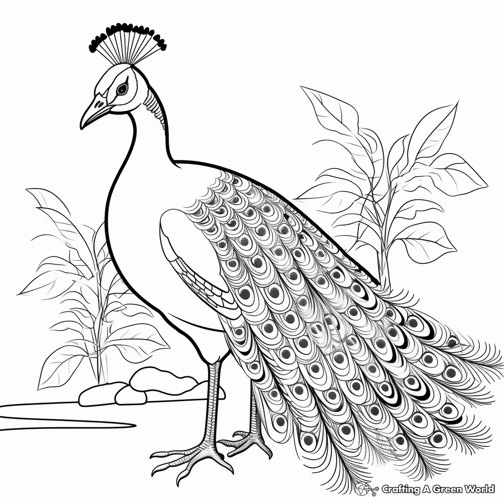 Beautiful Indian Peacock Coloring Pages 3