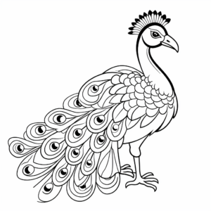 Beautiful Indian Peacock Coloring Pages 4