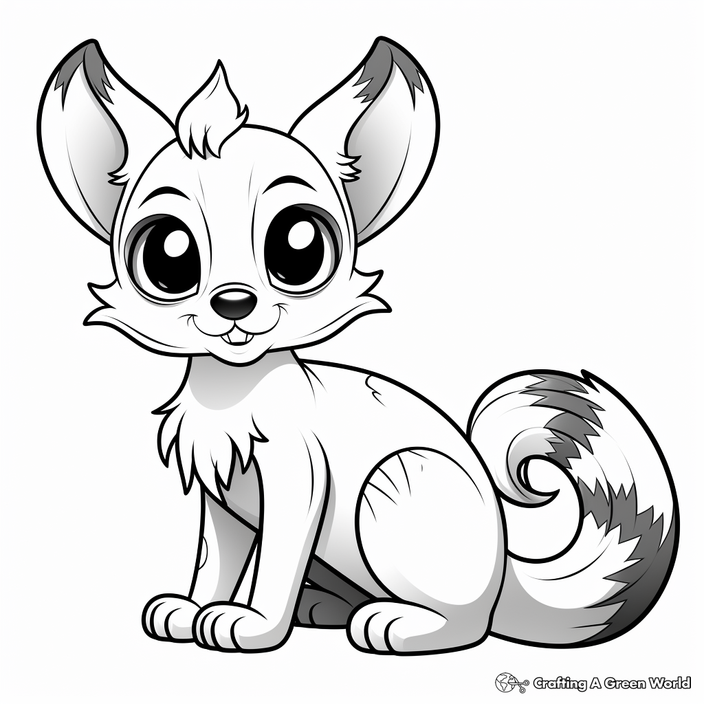 Beautiful Lemur with Big Eyes Coloring Pages 1