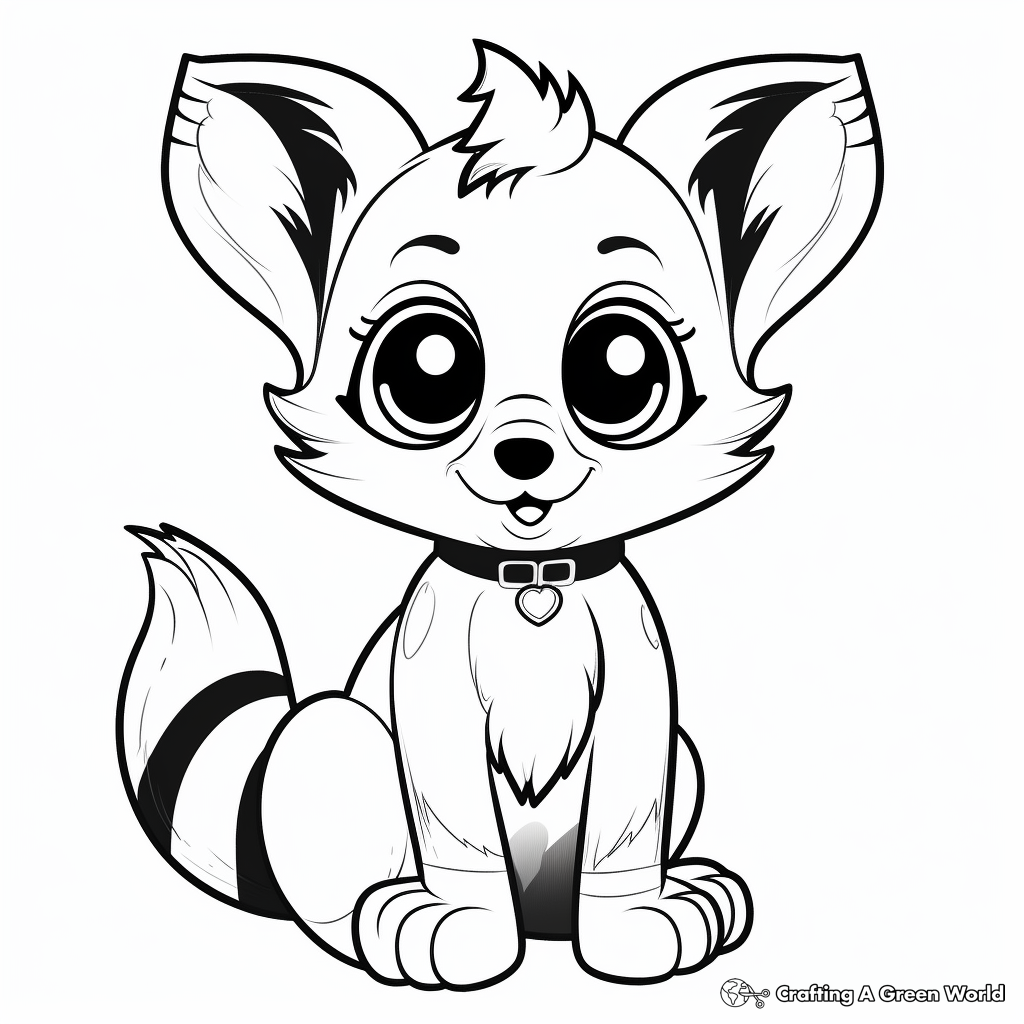 Beautiful Lemur with Big Eyes Coloring Pages 3