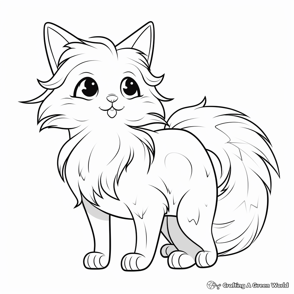 Beautiful Long-Haired Calico for Advanced Colorists 3