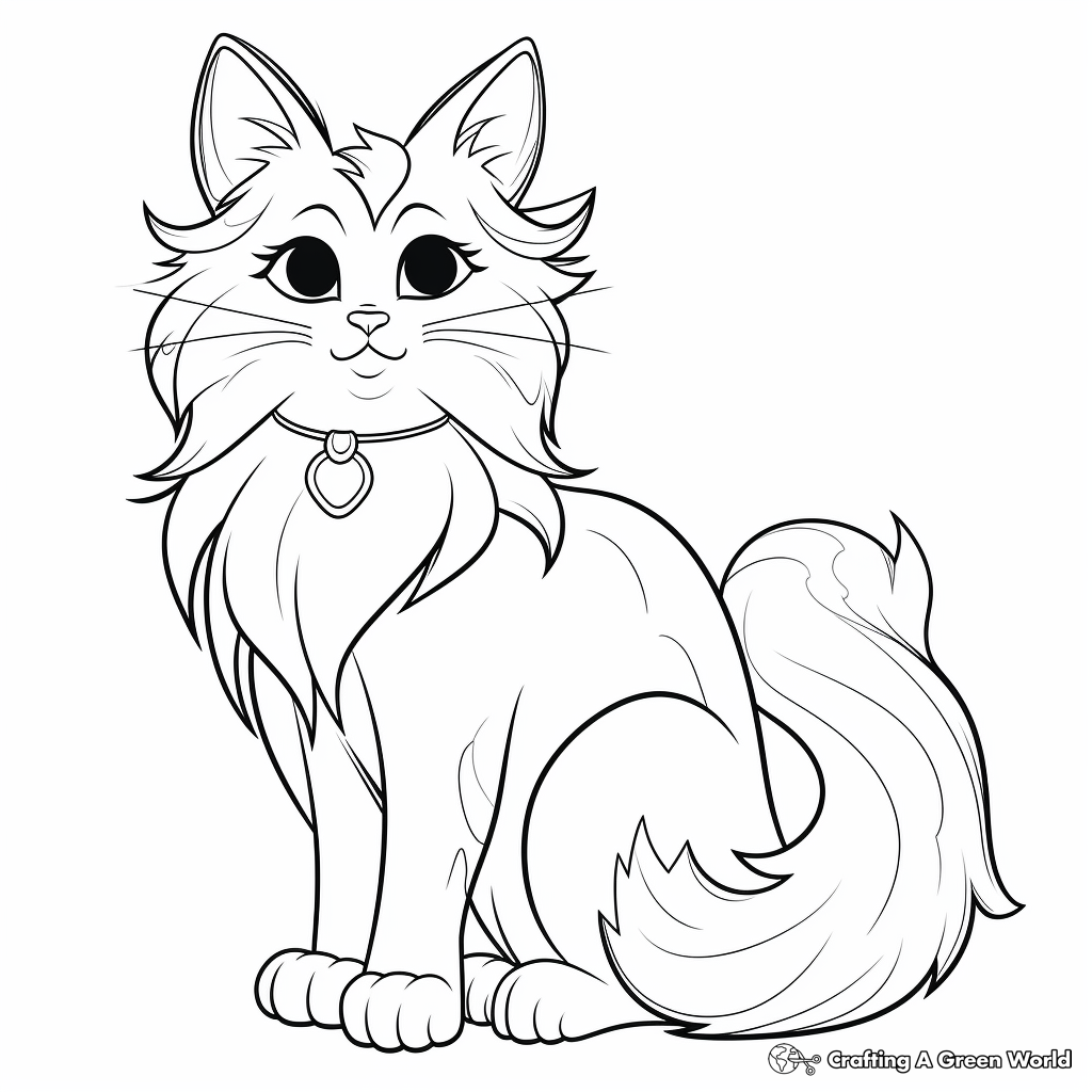 Beautiful Long-Haired Calico for Advanced Colorists 4