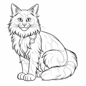 Beautiful Maine Coon Cat Coloring Sheets 1