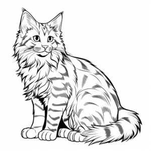 Beautiful Maine Coon Cat Coloring Sheets 2