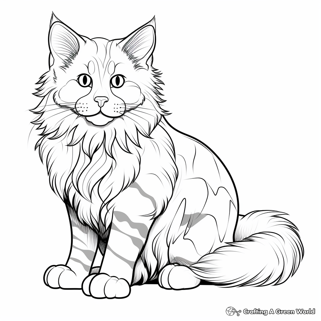 Beautiful Maine Coon Cat Coloring Sheets 3