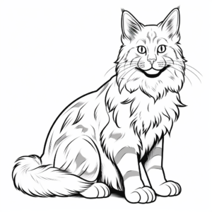 Beautiful Maine Coon Cat Coloring Sheets 4