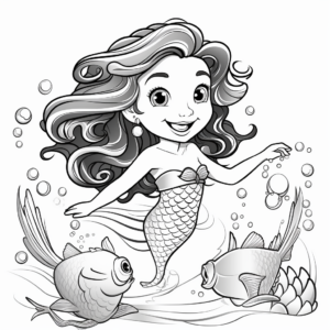 Beautiful Mermaid Coloring Pages for Girls 1