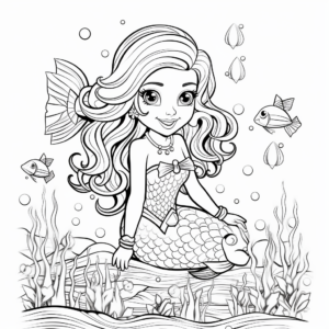 Beautiful Mermaid Coloring Pages for Girls 2