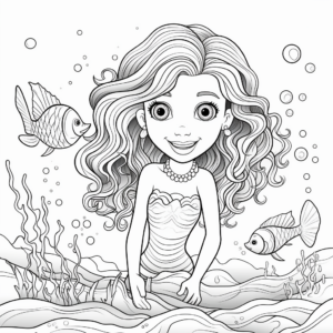 Beautiful Mermaid Coloring Pages for Girls 3