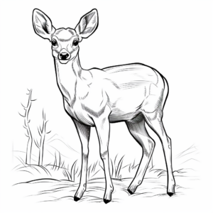 Beautiful Mule Deer Coloring Pages 2