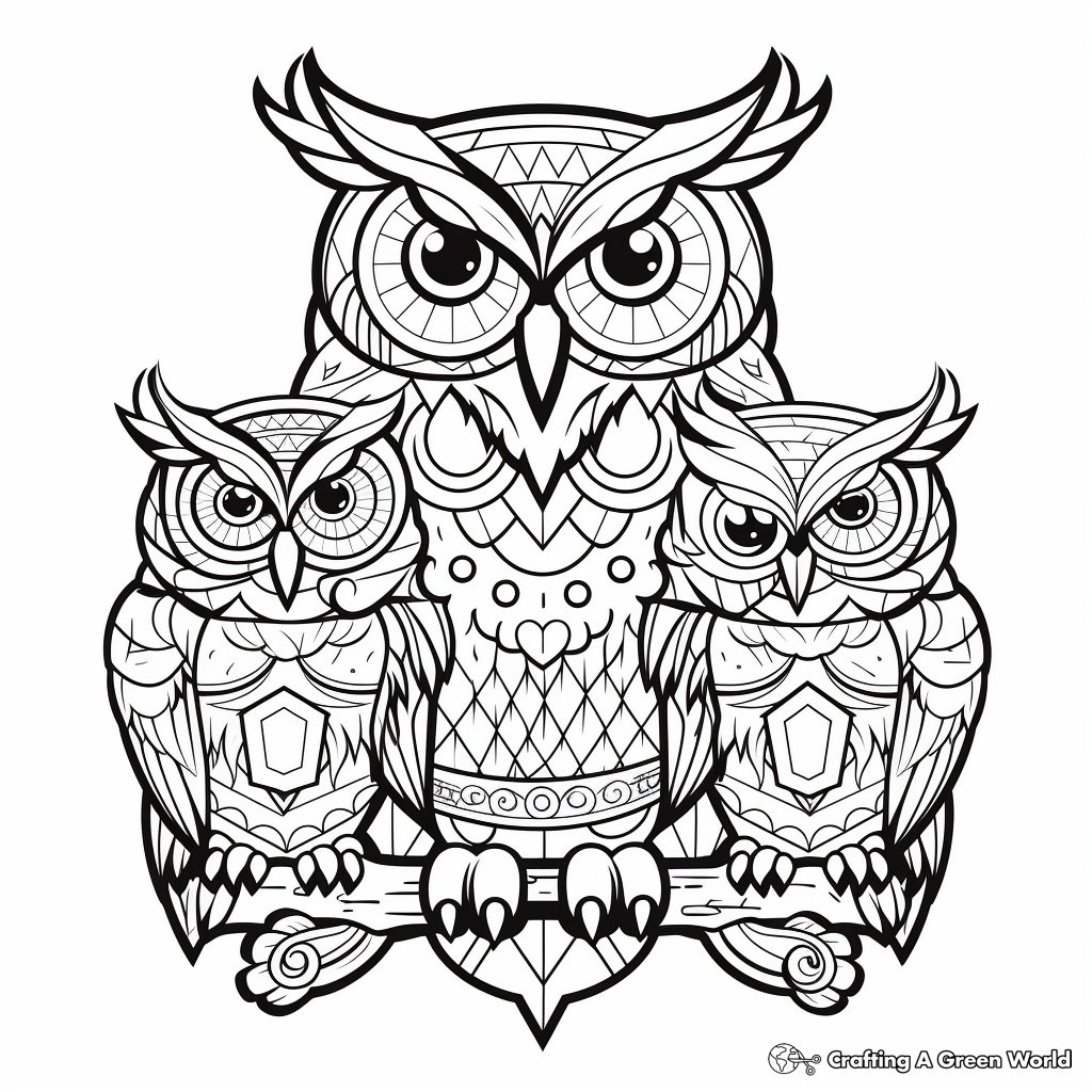 Beautiful Owl Patterns for Advanced Colorists 4