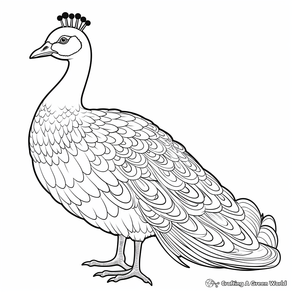 Beautiful Peacock and Peahen Coloring Pages 4
