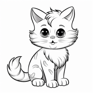 Beautiful Ragdoll Kitty Coloring Pages for Kids 1