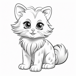 Beautiful Ragdoll Kitty Coloring Pages for Kids 2