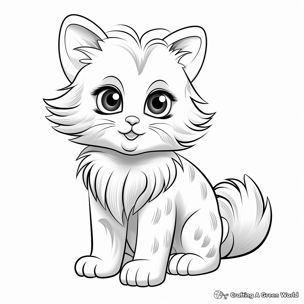 Beautiful Ragdoll Kitty Coloring Pages for Kids 2