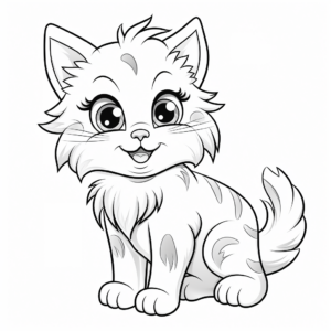 Beautiful Ragdoll Kitty Coloring Pages for Kids 3