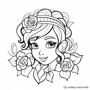 Beautiful Rose Coloring Pages 4