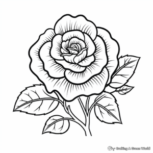 Beautiful Rose Flower Coloring Pages 4