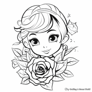 Beautiful Rose Love Coloring Pages 2