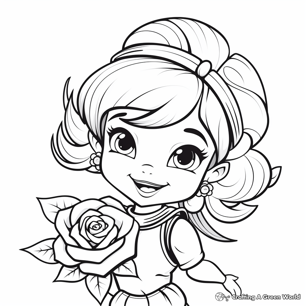 Beautiful Rose Love Coloring Pages 4