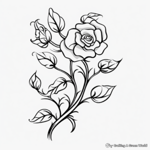 Beautiful Rose Vine Coloring Pages 2