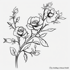 Beautiful Rose Vine Coloring Pages 4
