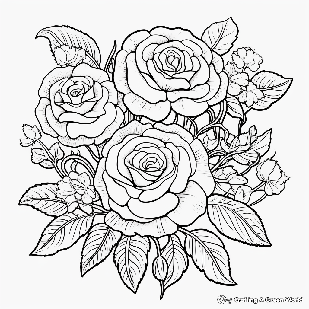 Beautiful Roses Coloring Pages 3