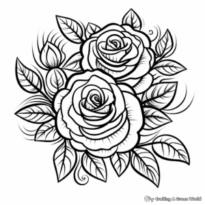 Beautiful Roses Coloring Pages 4