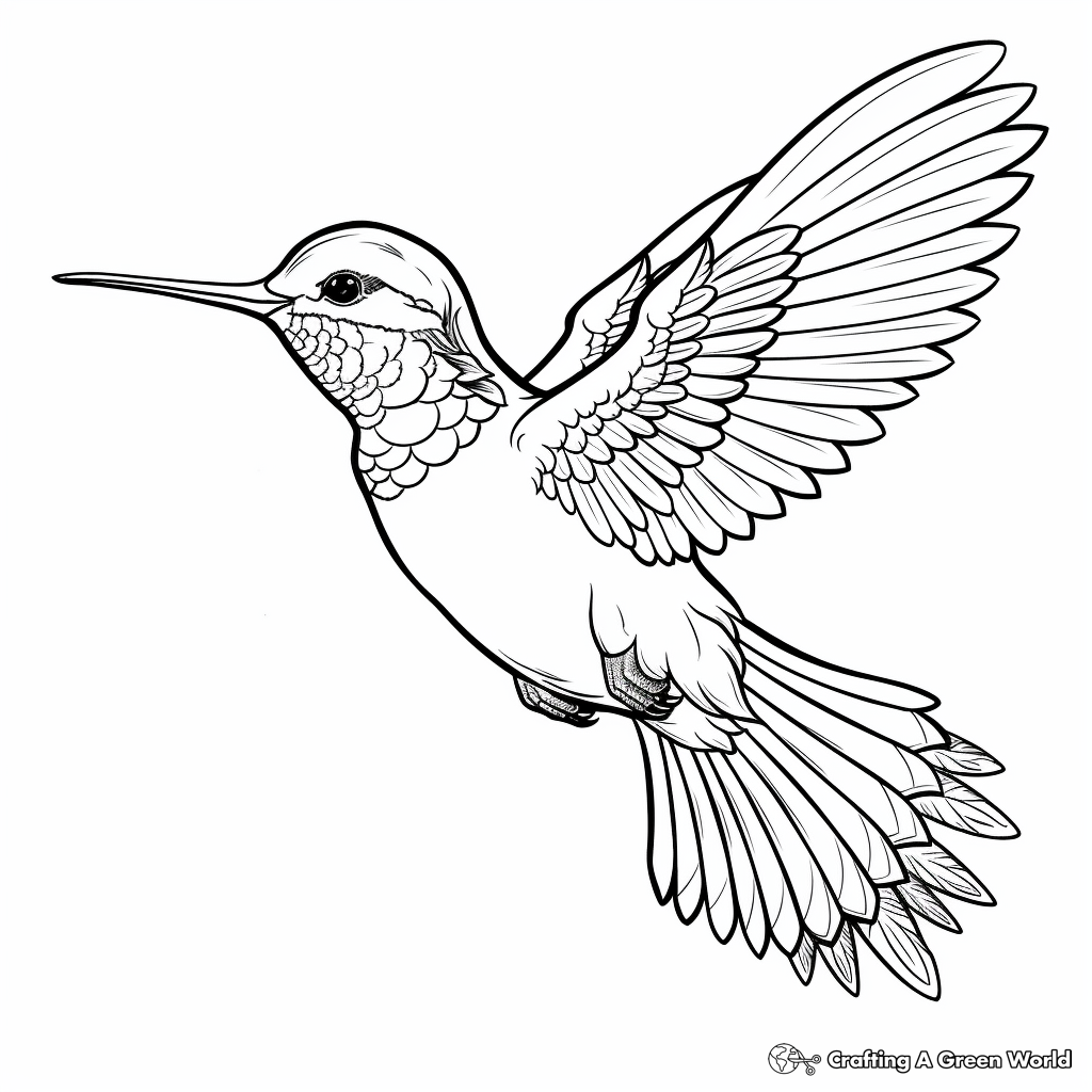 Beautiful Ruby Throated Hummingbird Coloring Pages 3