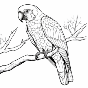 Beautiful Scarlet Macaw Coloring Pages 1