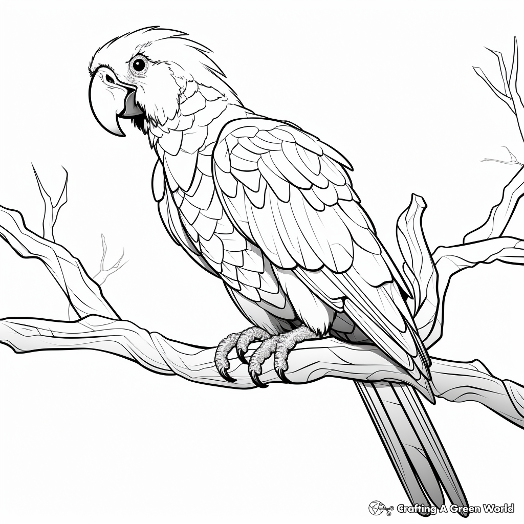 Beautiful Scarlet Macaw Coloring Pages 2