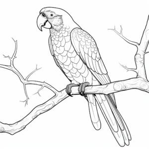 Beautiful Scarlet Macaw Coloring Pages 3