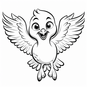 Beautiful Seagull In Flight Coloring Pages 1