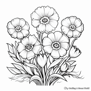 Beautiful Spring Flowers Coloring Pages 2
