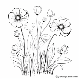 Beautiful Spring Flowers Coloring Pages 4