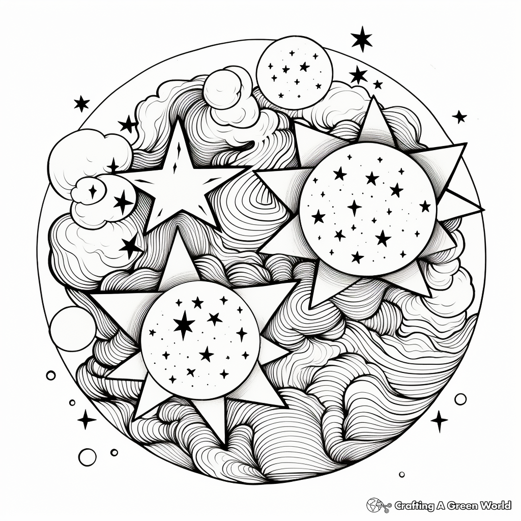 Beautiful Star Cluster Galaxy Coloring Pages 4