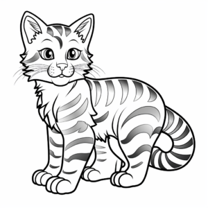Beautiful Striped Tabby Cat Coloring Pages 1