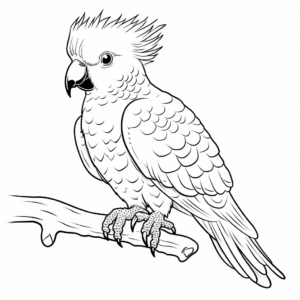 Beautiful Sulphur-Crested Cockatoo Coloring Pages 1
