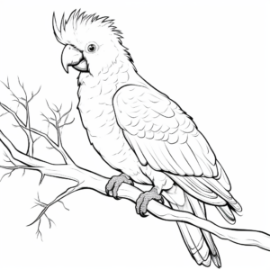 Beautiful Sulphur-Crested Cockatoo Coloring Pages 2