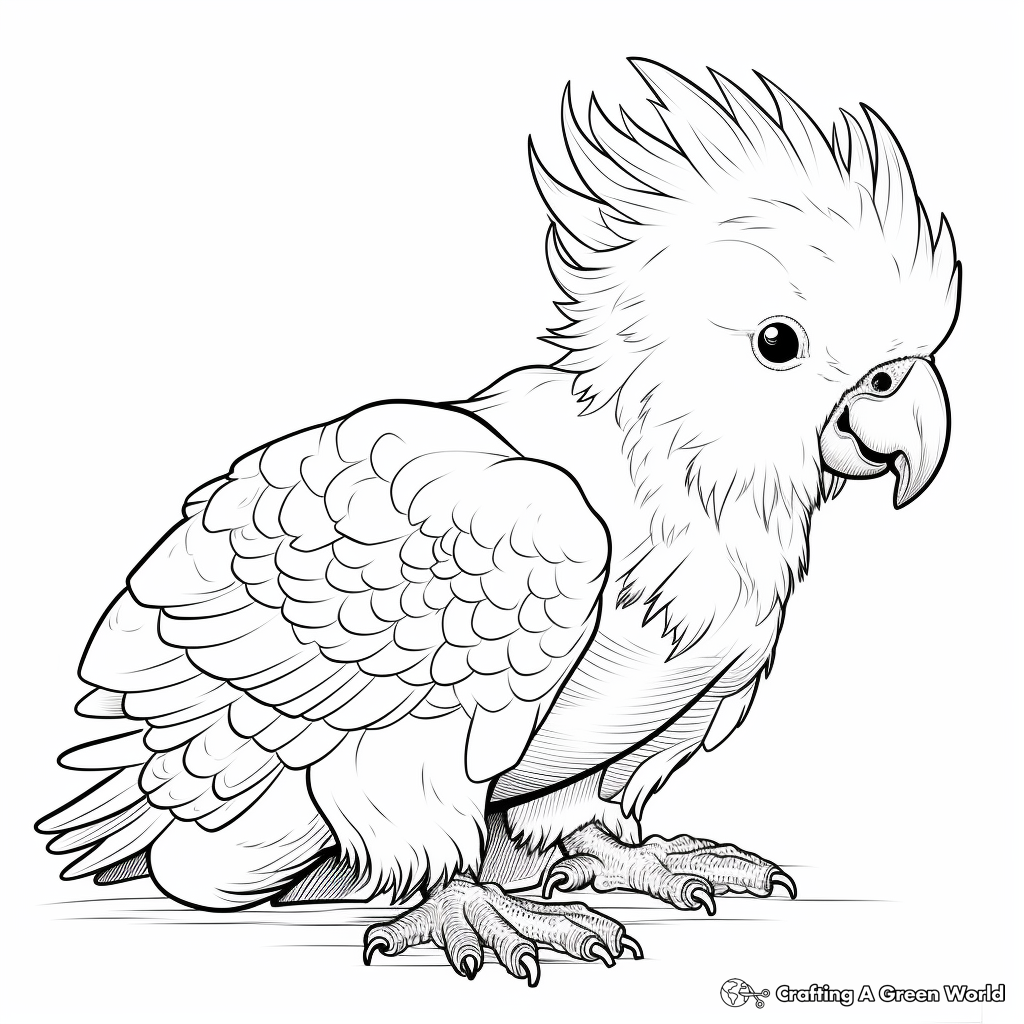 Beautiful Sulphur-Crested Cockatoo Coloring Pages 3