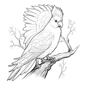 Beautiful Sulphur-Crested Cockatoo Coloring Pages 4