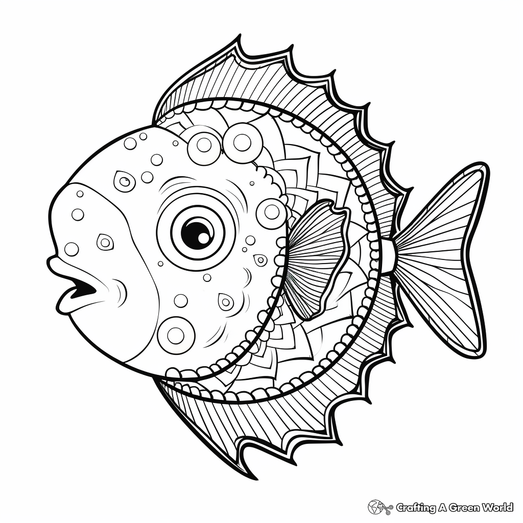 Beautiful Sunfish Mandala Coloring Sheets 3