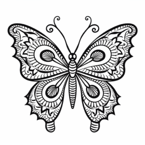 Beautiful Swallowtail Butterfly Mandala Coloring Pages 1