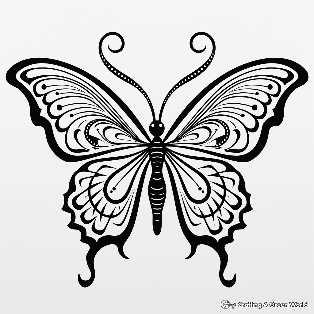 Beautiful Swallowtail Butterfly Mandala Coloring Pages 2