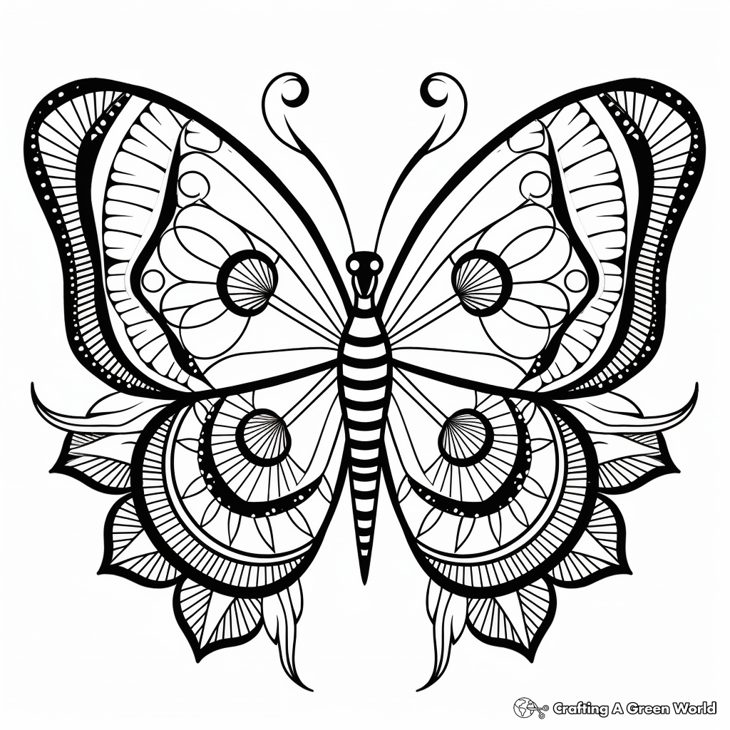 Beautiful Swallowtail Butterfly Mandala Coloring Pages 3