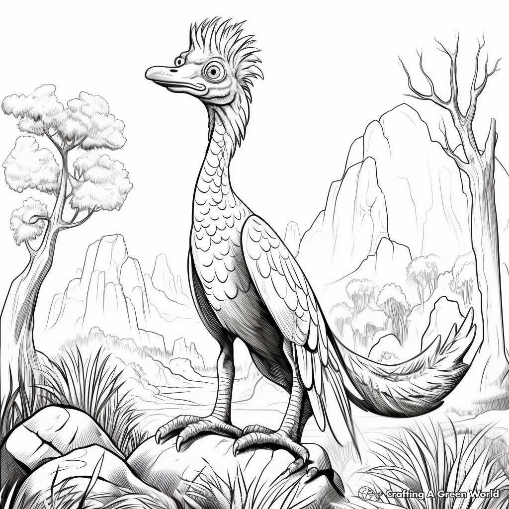 Beautiful Troodon in its Natural Habitat Coloring Pages 1