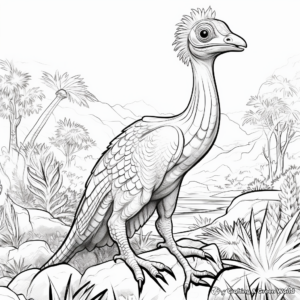 Beautiful Troodon in its Natural Habitat Coloring Pages 4